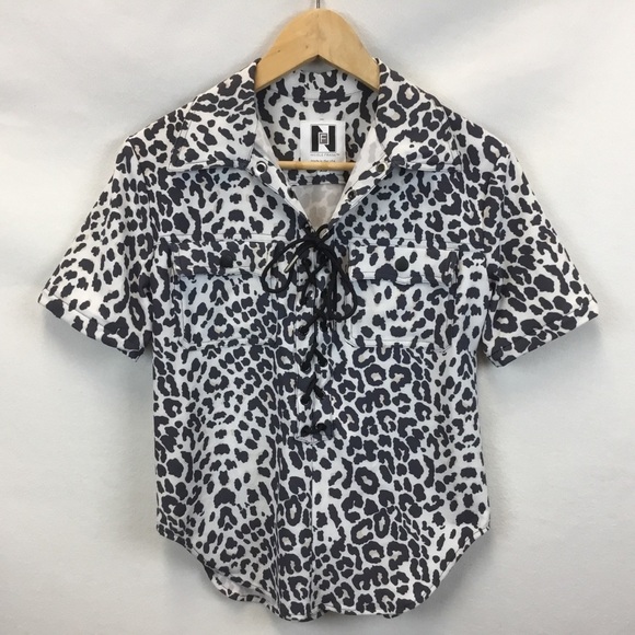 Nicole Frank Sandy Safari Top Leopard Print - Picture 1 of 10